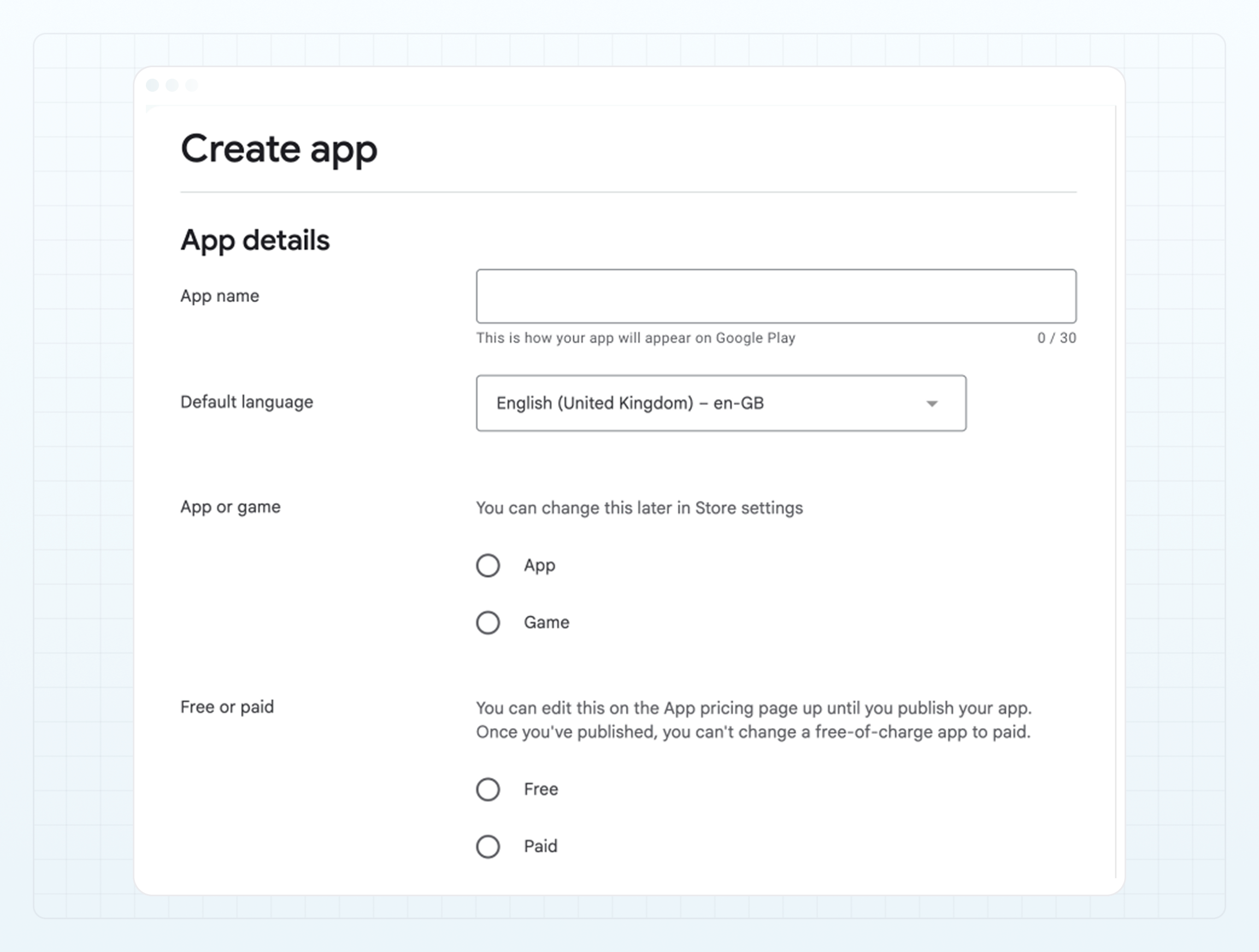 App details